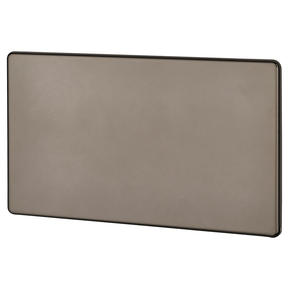 BG Screwless Flatplate 2 Gang Blank Plate - Black Nickel 374891