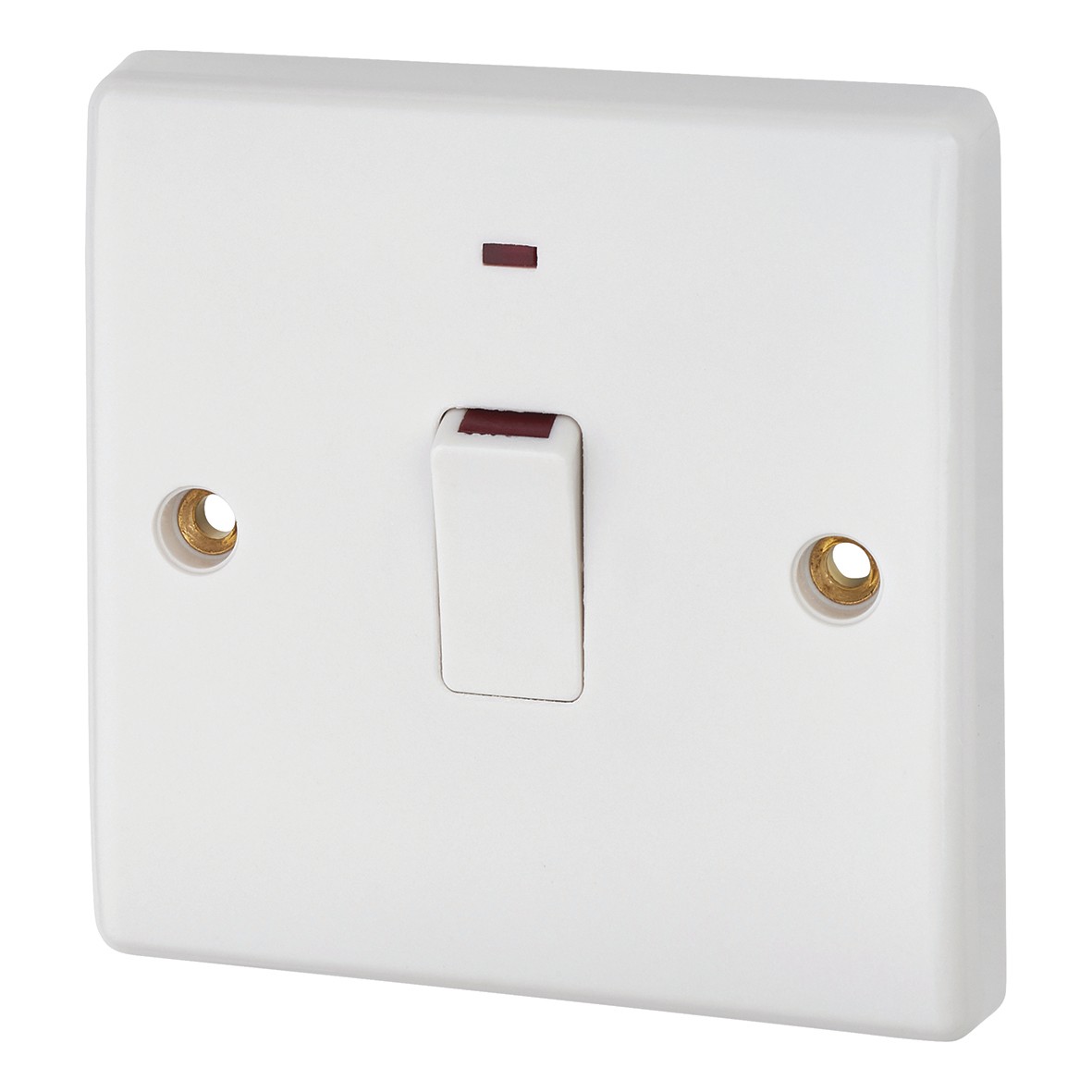 20A DP Switch With Indicator & Flex Outlet - White - Round Edge 375139