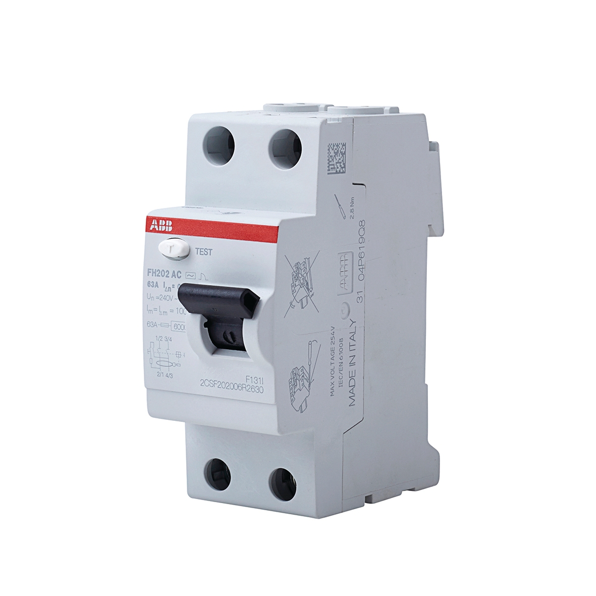 ABB 63A 100mA 2 Pole RCD 376689