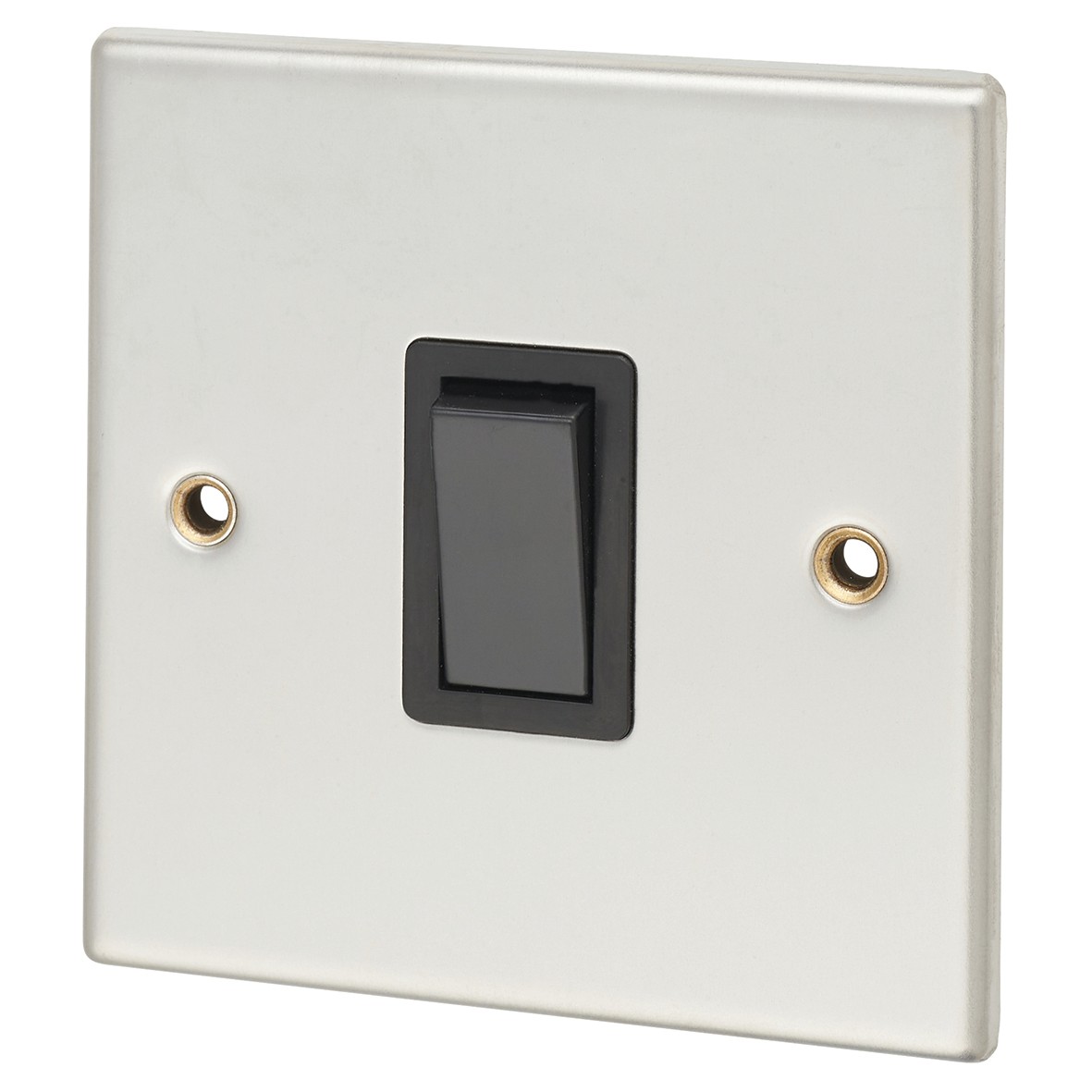 Contactum 20A 1 Gang Double Pole Control Switch - Polished Steel with B 378021