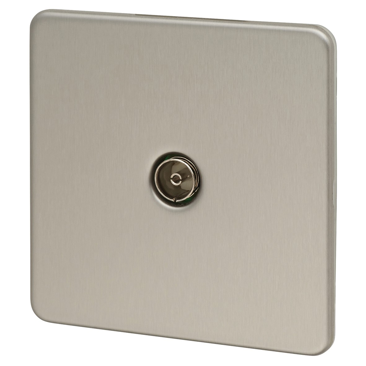 Knightsbridge 1 Gang Non Isolated TV Outlet - Brushed Chrome 378777