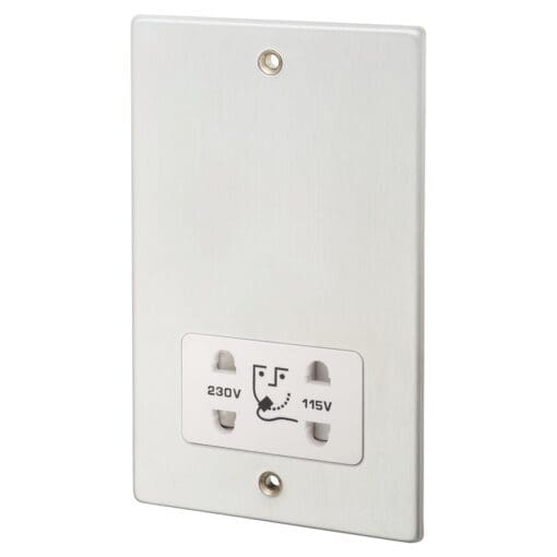 Hamilton Hartland Shaver Dual Voltage Unswitched Socket - Satin Chrome 380674
