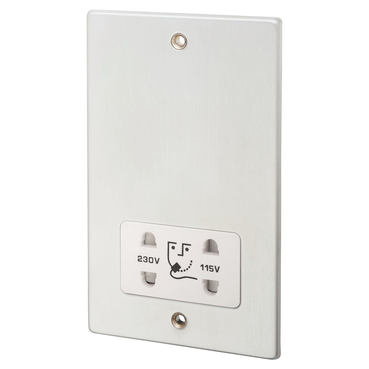 Hamilton Hartland Shaver Dual Voltage Unswitched Socket - Satin Chrome 380674