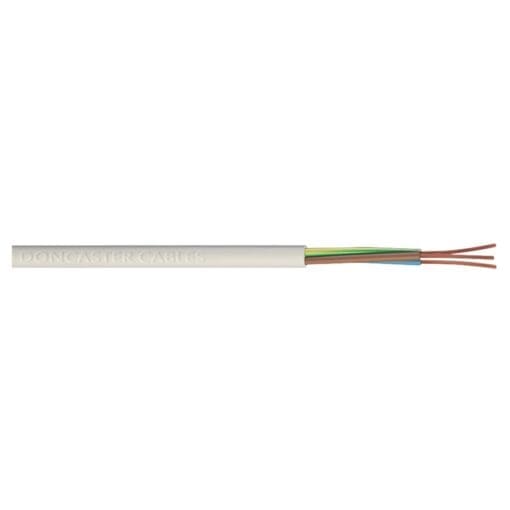 Doncaster Cables 3184Y 4 Core Round Flex Cable - 0.75mm x 10m - White 383243