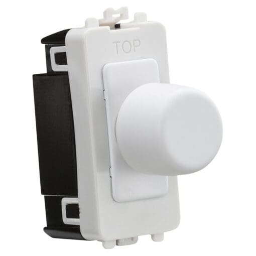 Knightsbridge 10-100W 1 Gang 2 Way Push On/Off Rotary LED Grid Dimmer S 383348