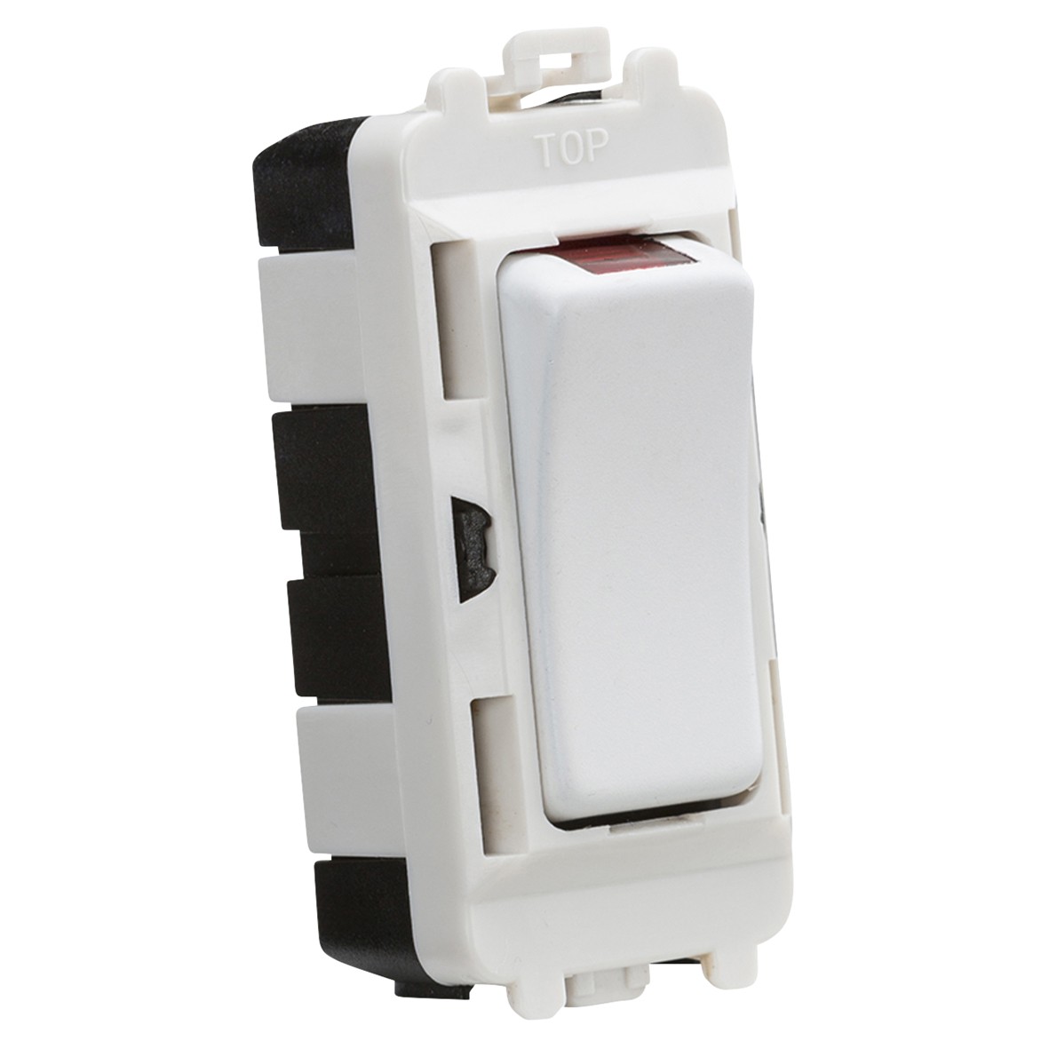 Knightsbridge 20AX 1 Way Double Pole Grid Switch with Neon - Matt White 384390