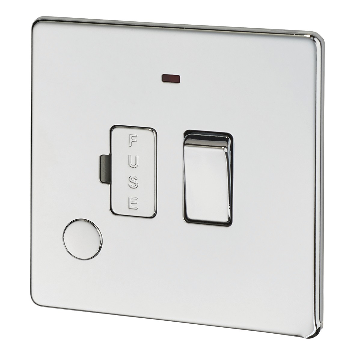 BG Screwless Flatplate 13A Fused Switch CU with Neon & Cable Outlet 387493