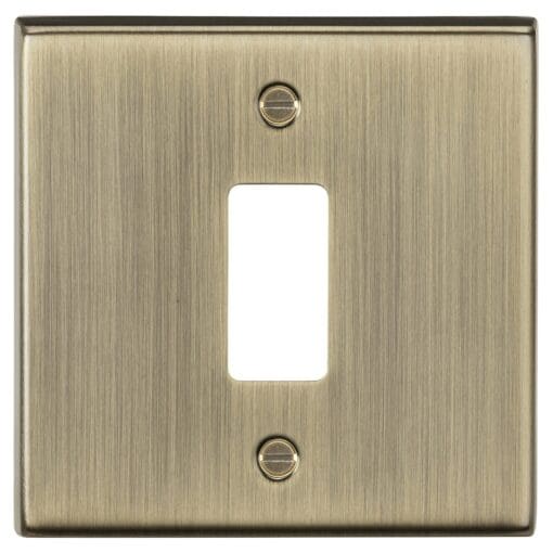 Knightsbridge 1 Module Grid Switch Faceplate - Antique Brass 389979