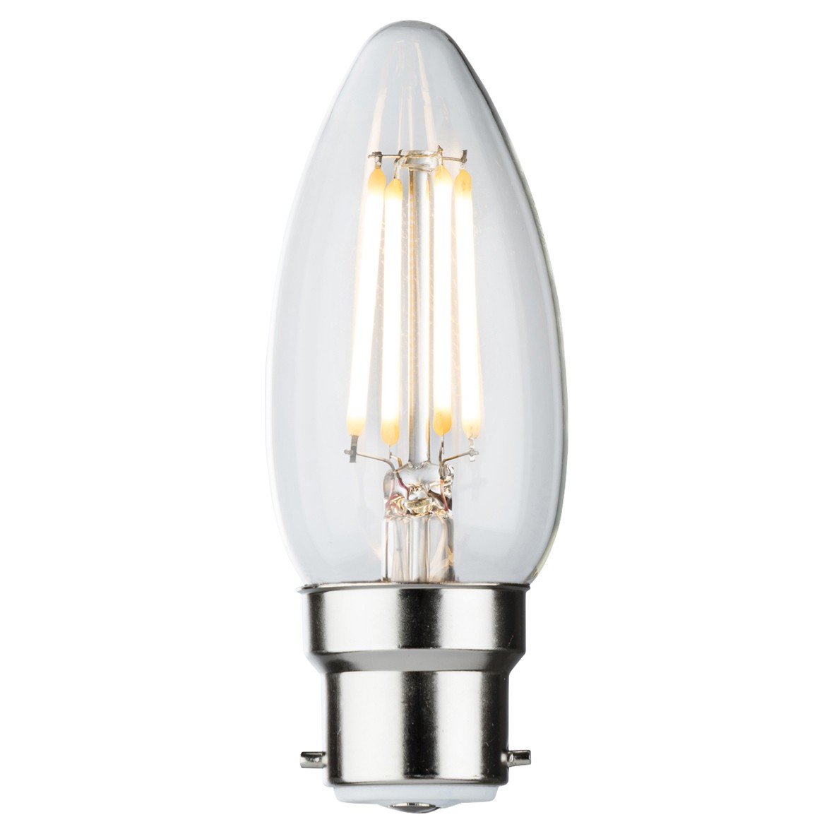 Knightsbridge 4W BC-B22 LED Filament Dimmable Candle Lamp - 2700K Warm White 391421