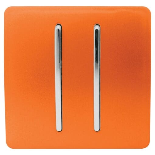 Trendi 10A 2 Gang 2 Way Screwless Light Switch - Gloss Orange 393373