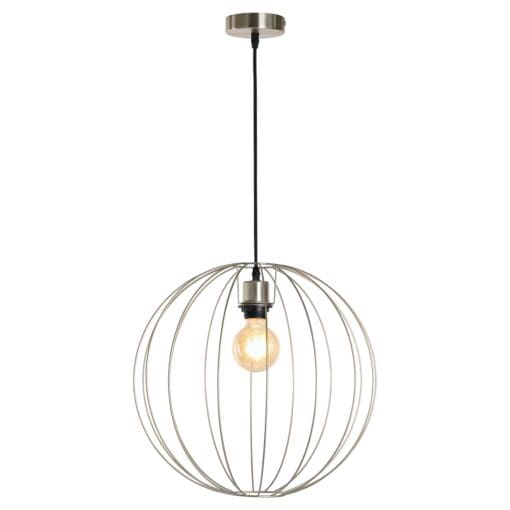 Altro Genoa Medium Cage Ceiling Light Pendant - Satin Nickel 397636