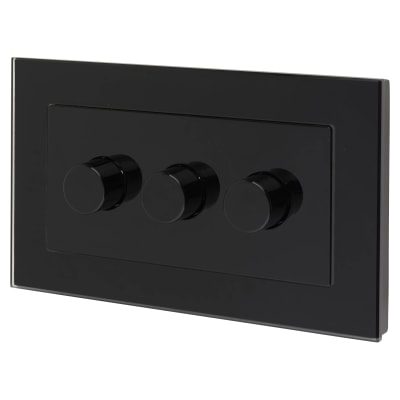 Retrotouch Crystal 150W 3 Gang 2 Way Push On/Off Rotary Intelligent LED 398375