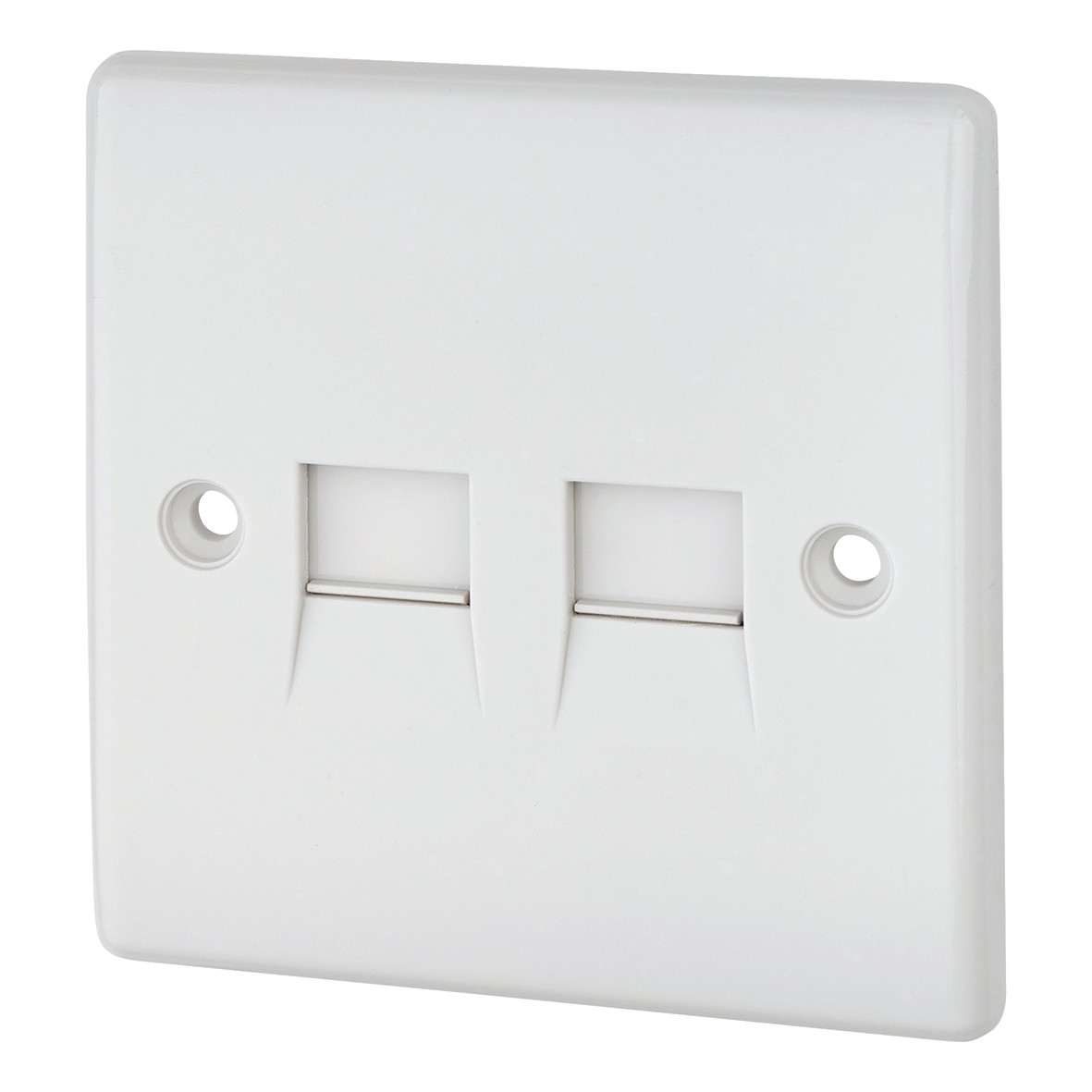 2 Gang Rj11 Telephone Socket IDC Type - White - Round Edge 398560
