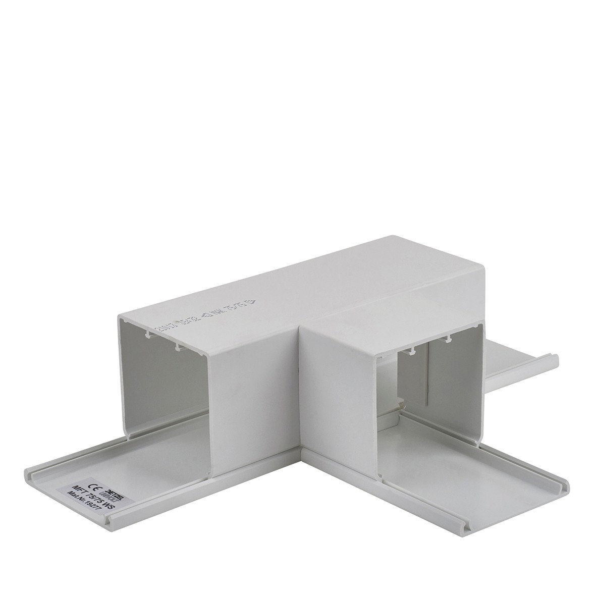 Maxi Trunking Flat Tee -75 x 75mm - White 401876