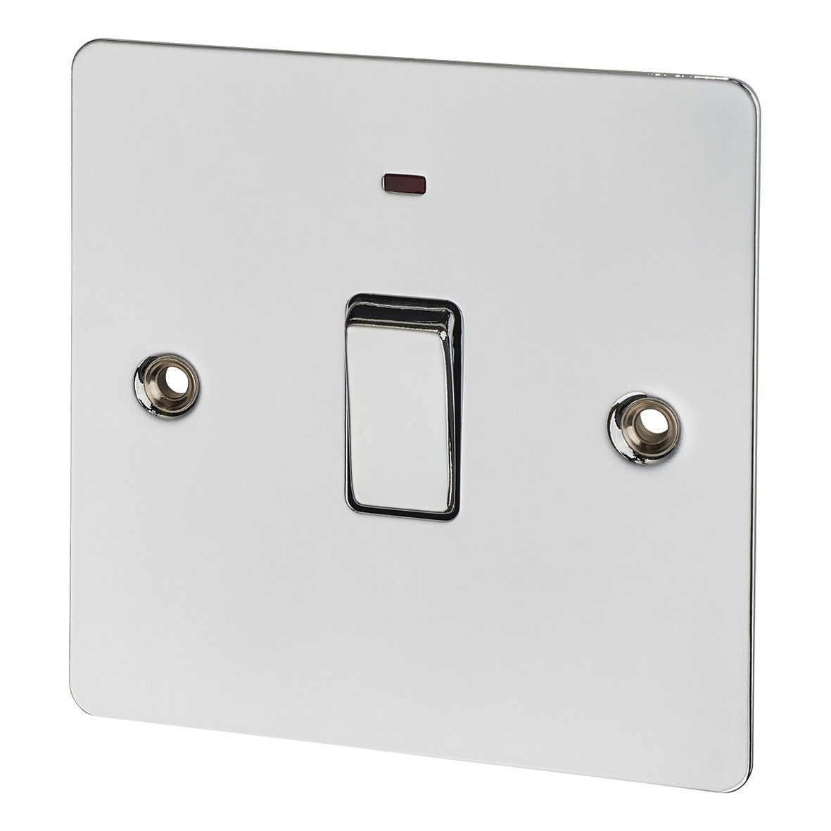 BG Flatplate Screwed 20A 1 Gang DP Switch with Power Indicator - Polish 408234