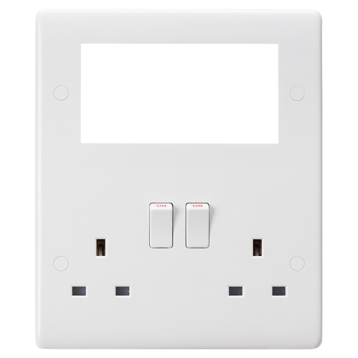 Knightsbridge 4 Module Small Multimedia Faceplate & 13A 2 Gang DP S 409341