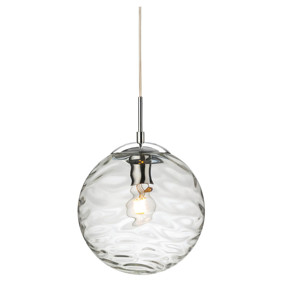 Altro Mercury Ceiling Light Pendant with Clear Glass Shade - Chrome 414286
