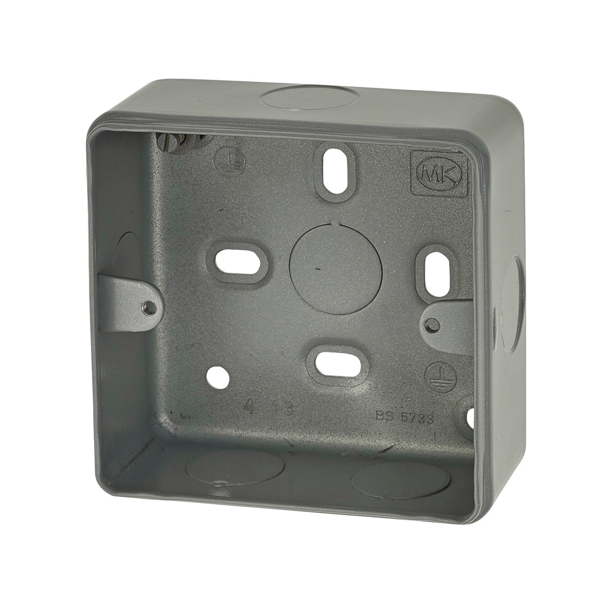 MK 1 Gang Spare Metalclad Surface Box with Knockouts - 38mm - Grey 414722