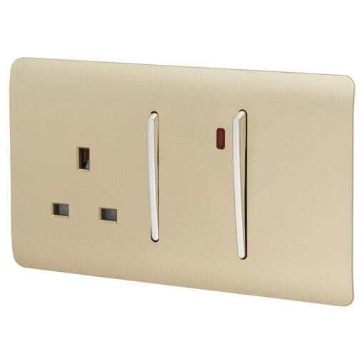 Trendi 45A Double Pole Screwless Cooker Switch with Neon & 13A Swit 418492