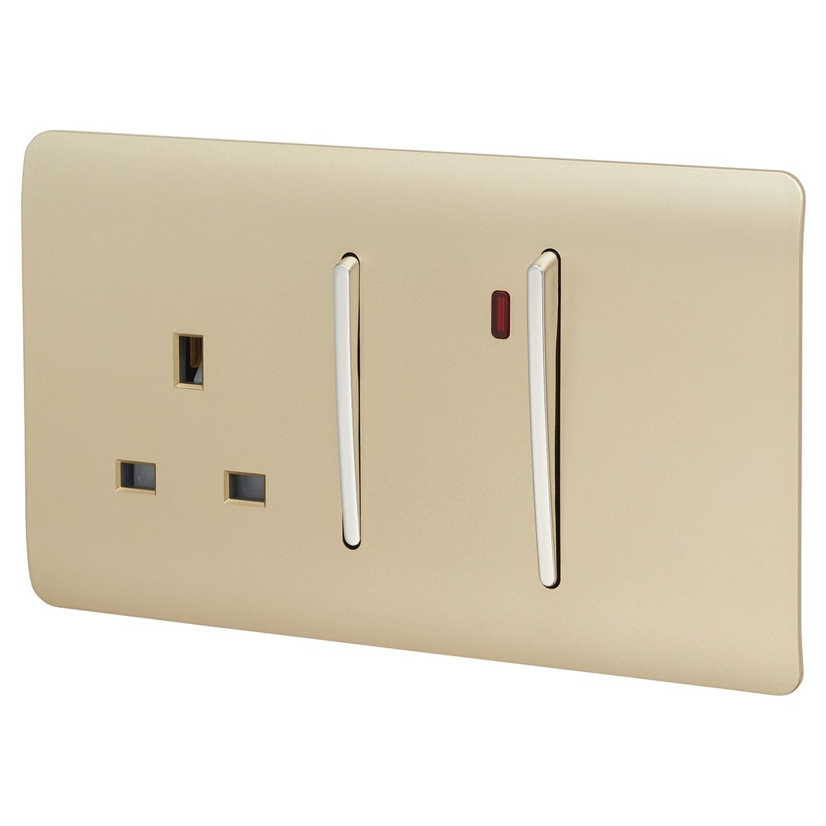 Trendi 45A Double Pole Screwless Cooker Switch with Neon & 13A Swit 418492