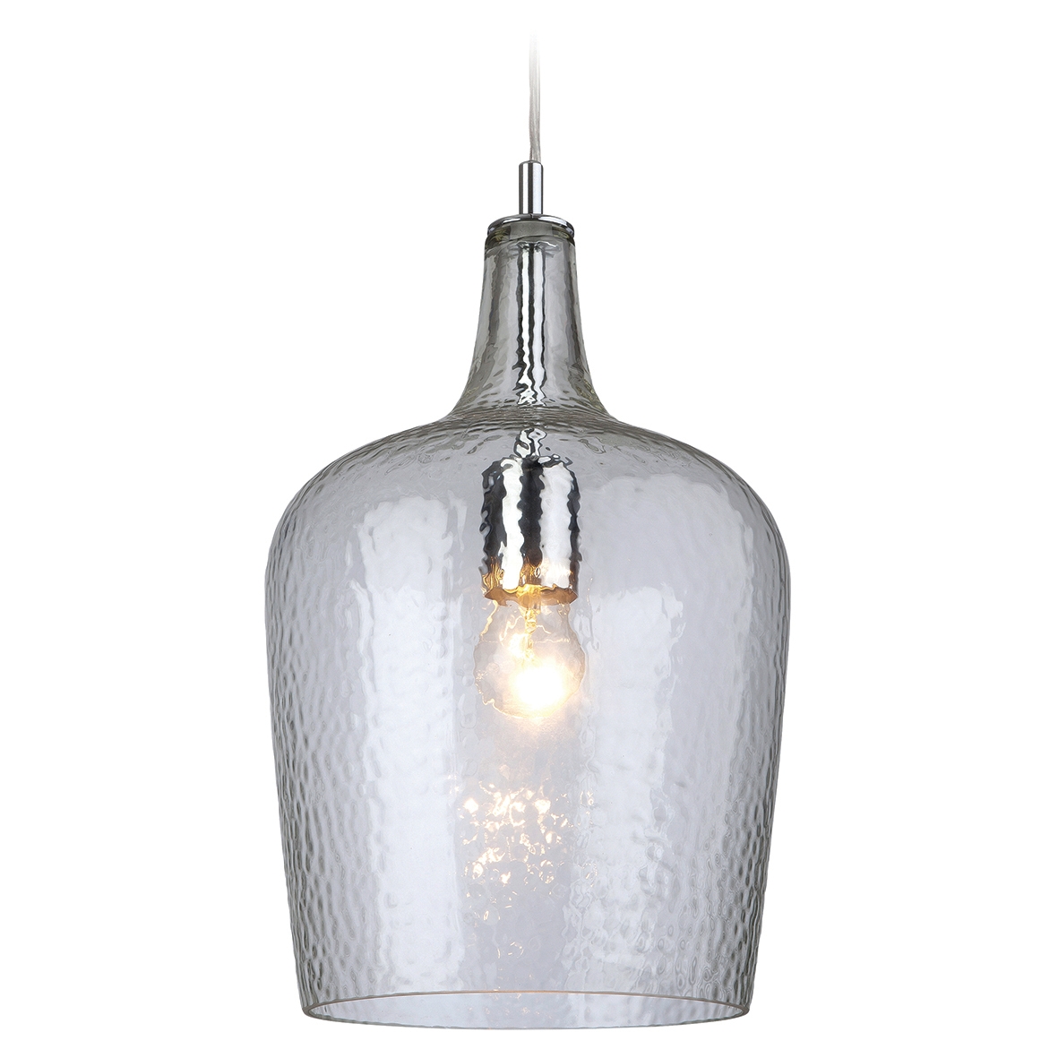 Altro Ceiling Light Pendant with Clear Glass Shade - Chrome 418982