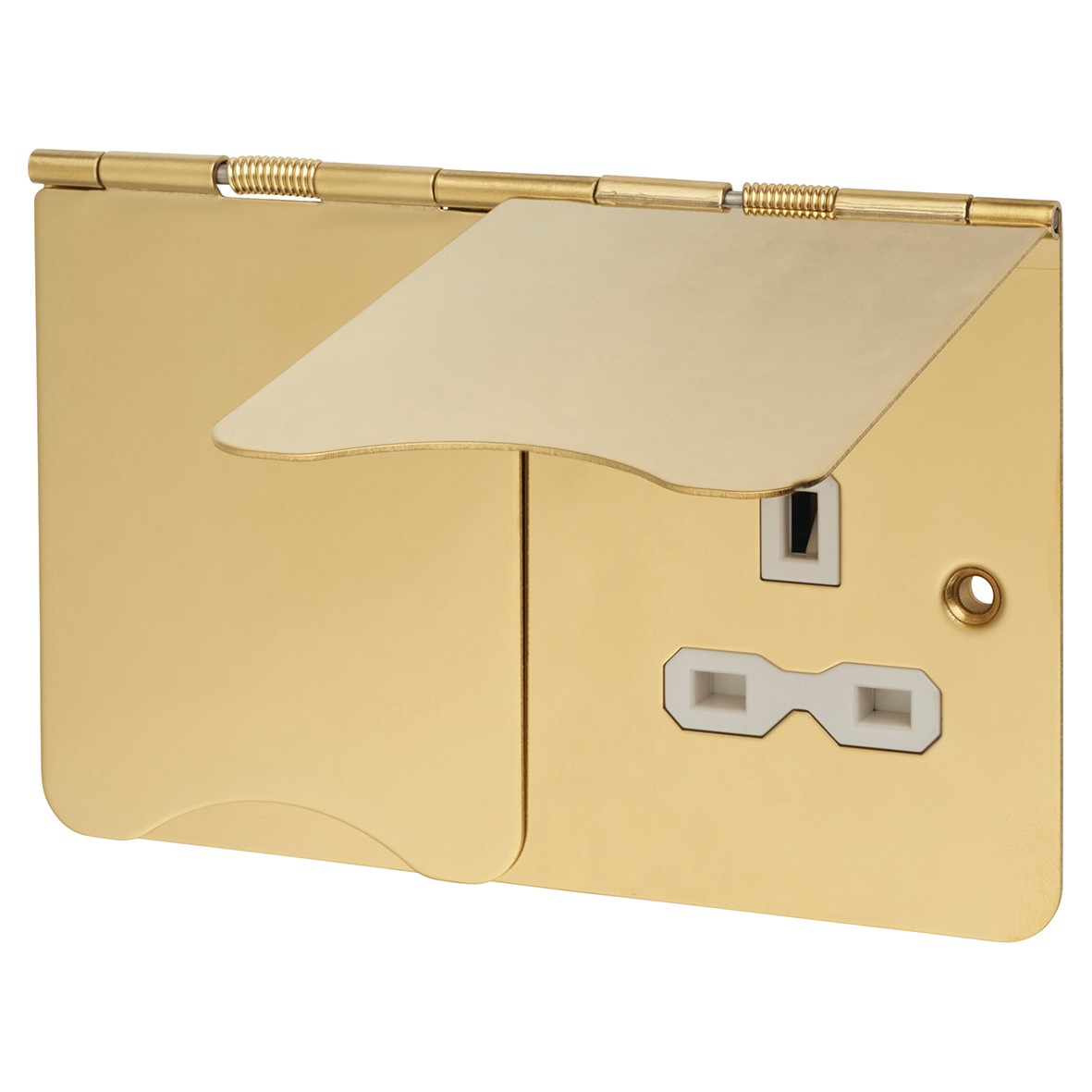 Knightsbridge 13A 2 Gang Unswitched Floor Socket - Polished Brass with 421418