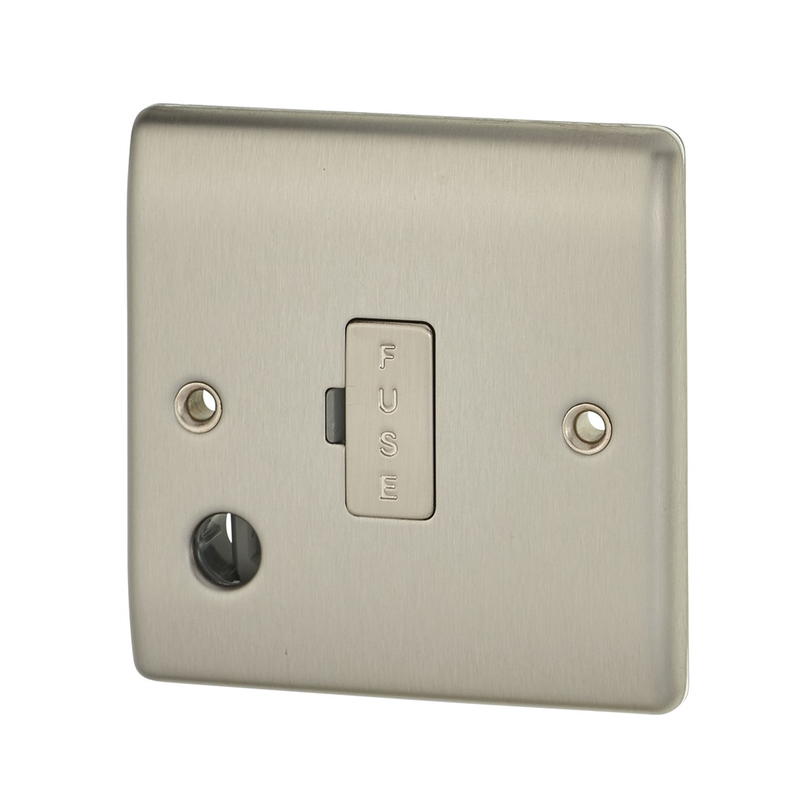 BG 13A 1 Gang Unswitched Fuse Spur Unit - Flex Outlet - Brushed Steel 429618