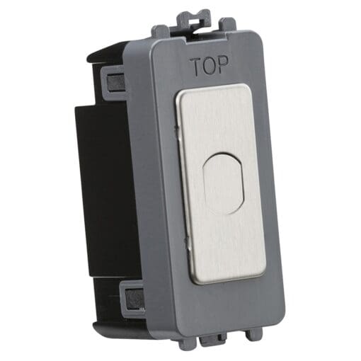 Knightsbridge 10-100W 1 Gang 1 Way LED Grid Touch Dimmer Switch - Brush 430364