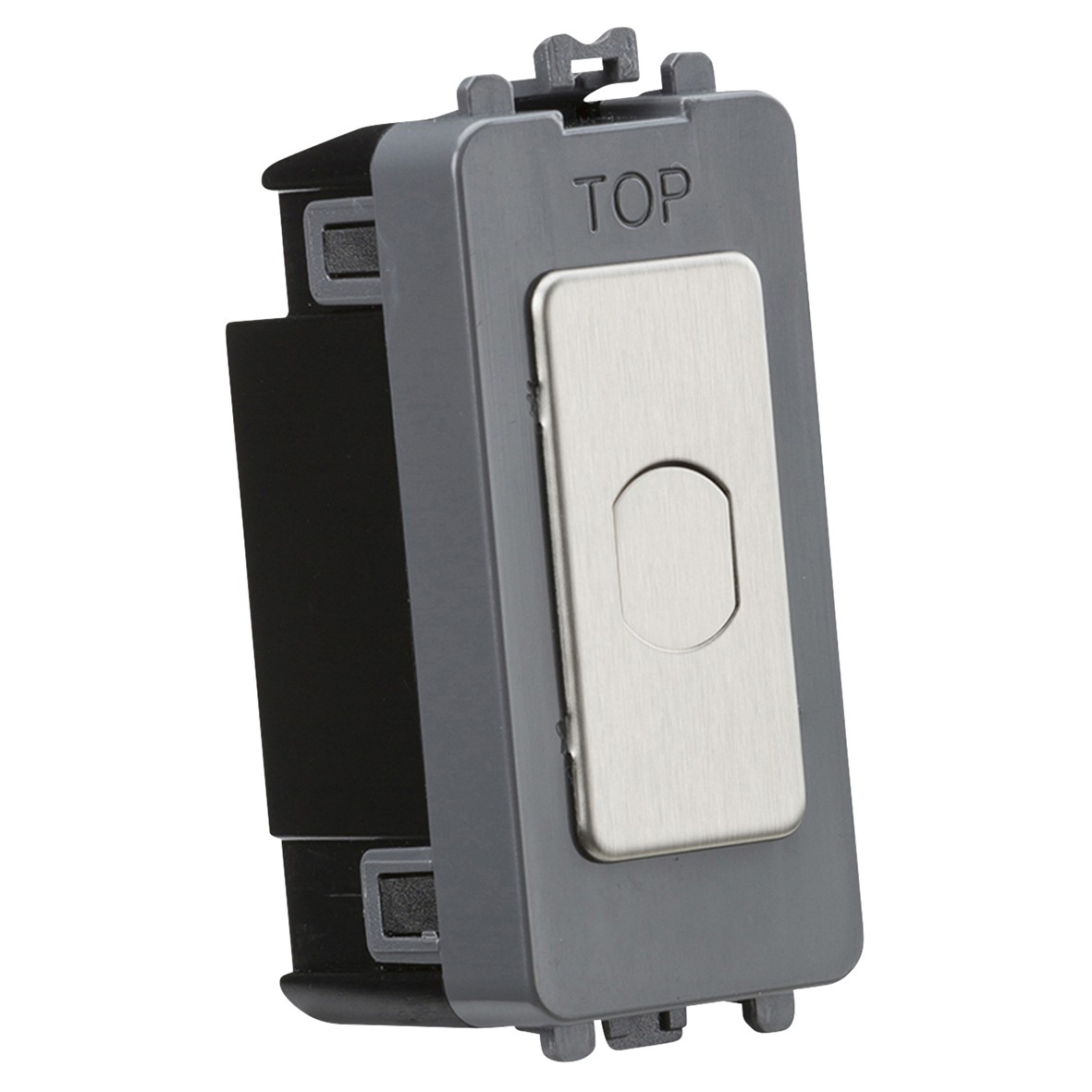 Knightsbridge 10-100W 1 Gang 1 Way LED Grid Touch Dimmer Switch - Brush 430364