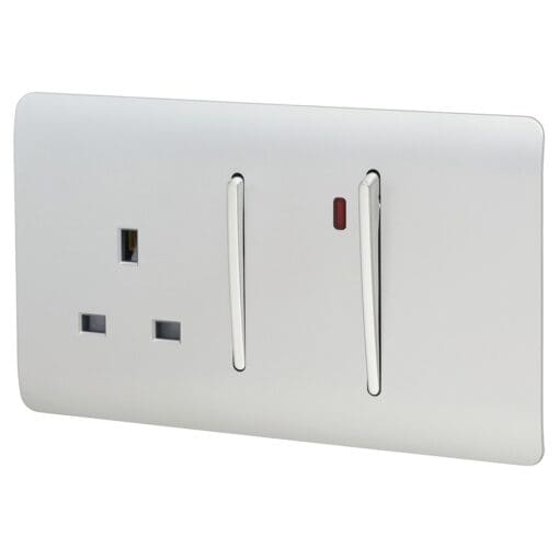 Trendi 45A Double Pole Screwless Cooker Switch with Neon & 13A Swit 431358
