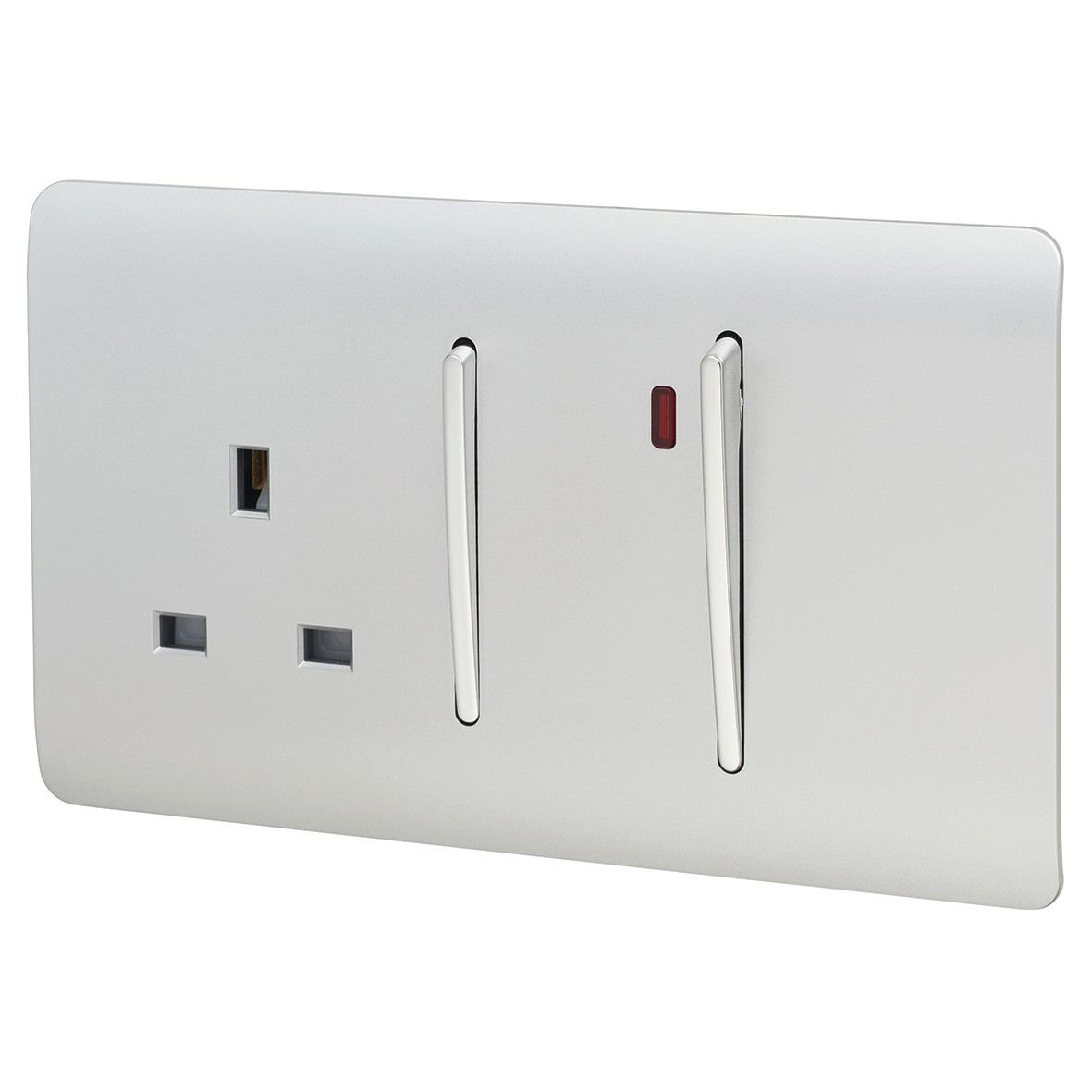 Trendi 45A Double Pole Screwless Cooker Switch with Neon & 13A Swit 431358