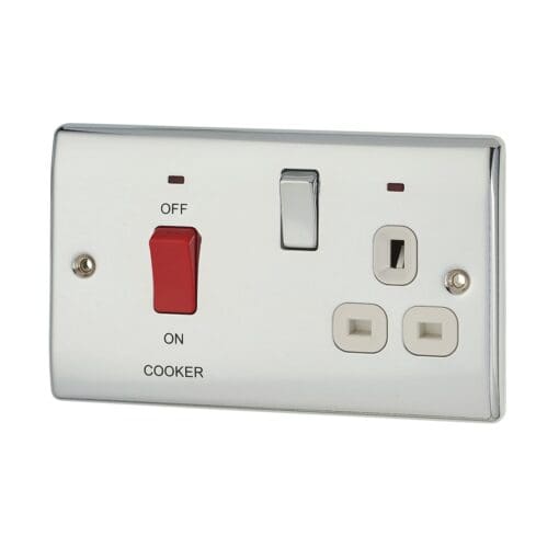 BG 45A Double Pole Cooker Control Unit with 13A Socket and Neon - Polis 435560