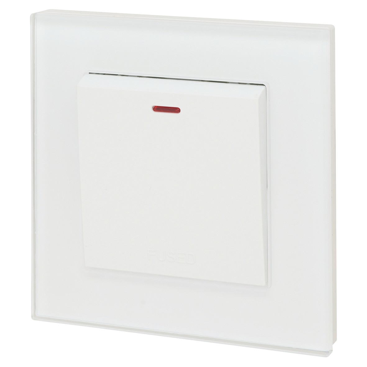 Retrotouch 13A DP Switched Fused Spur - White Plain Glass 436296
