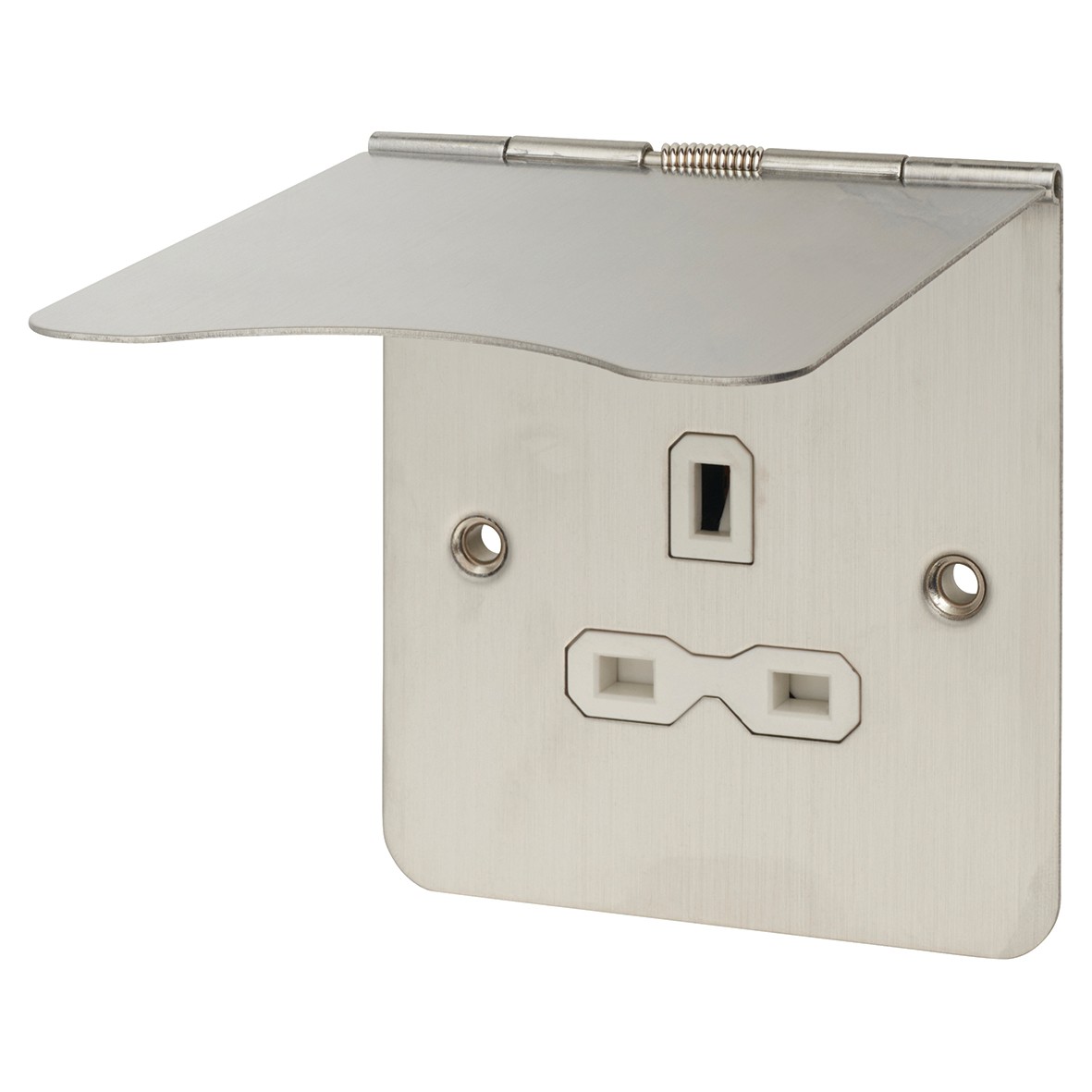 Knightsbridge 13A 1 Gang Unswitched Floor Socket - Brushed Chrome with 438029