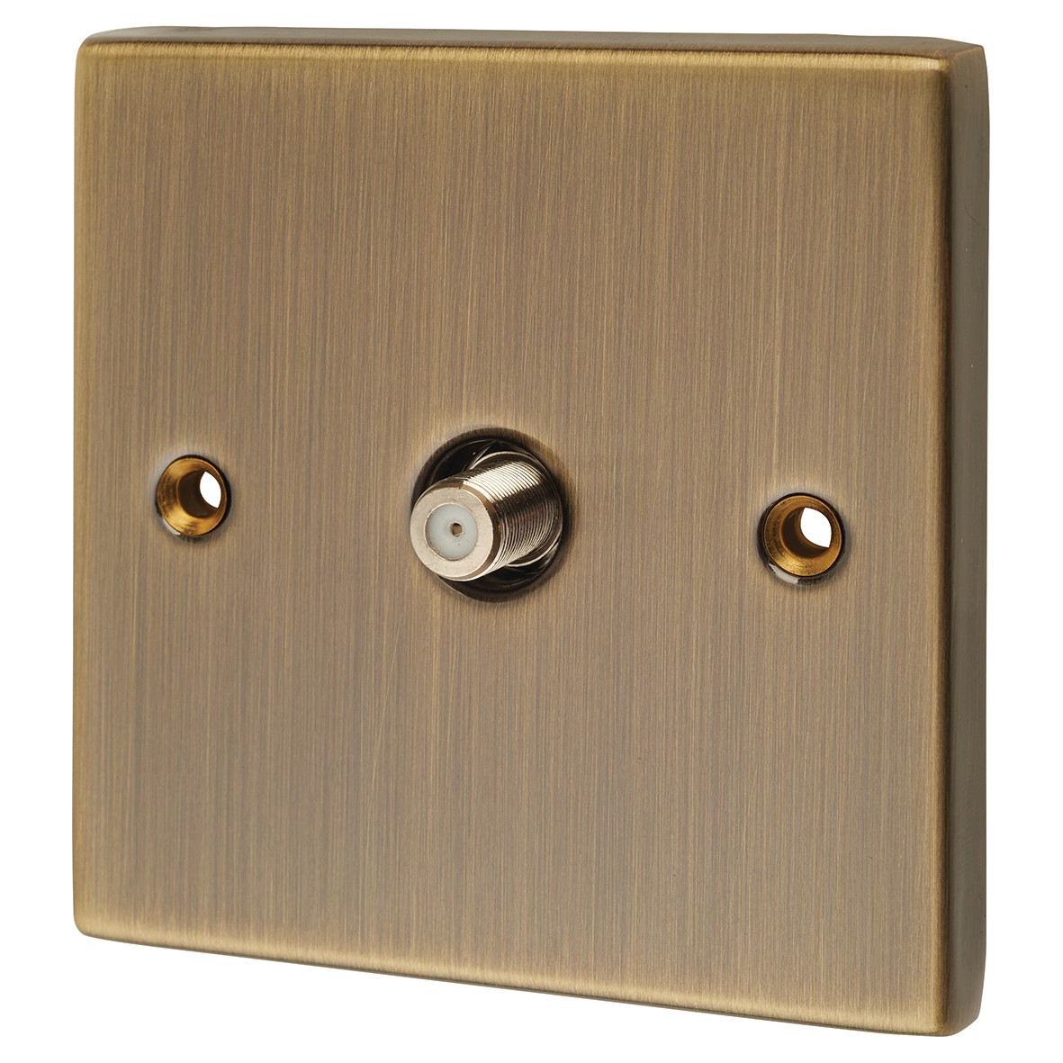 Knightsbridge 1 Gang SAT TV Outlet - Antique Brass 439884