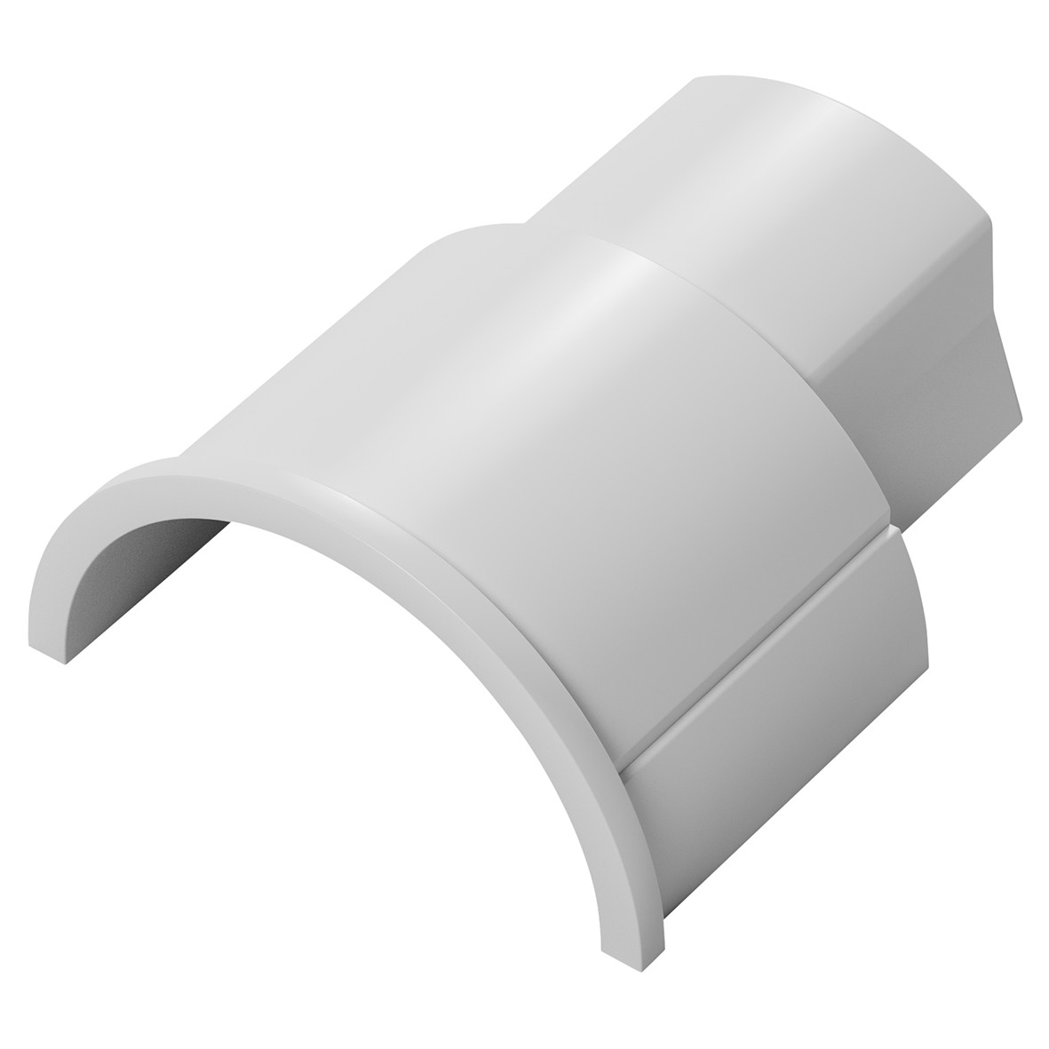 D-Line 1/2 Round Mini PVC Trunking Box Adaptor - 30 x 15mm - Smooth-Fit 440697