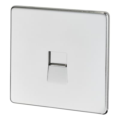 BG Screwless Flatplate 1 Gang Telephone Slave - Polished Chrome 441988