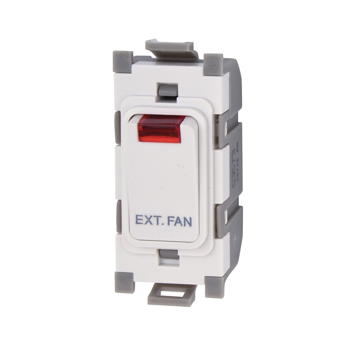 5x Deta 20A Printed Switch Module with Neon - Extractor Fan - White 444127