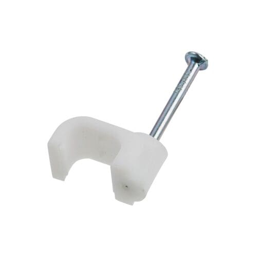 5x Tower Flat Twin & Earth Clips - 1.5mm - White 445261