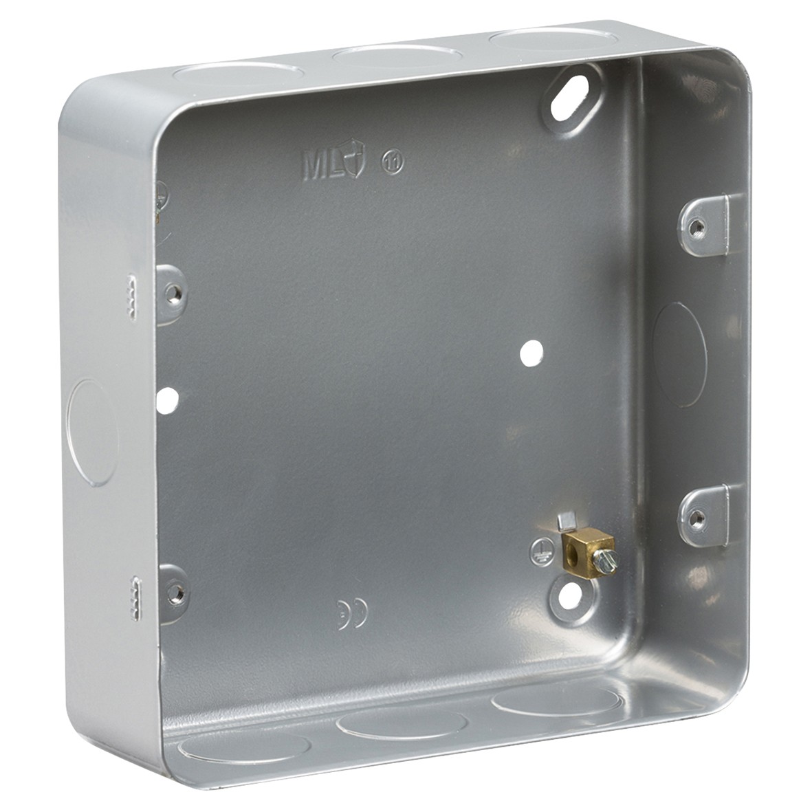 Knightsbridge 6-8 Gang Metal Clad Grid Switch Surface Back Box - 44mm D 446222