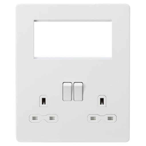 Knightsbridge 4 Module Small Multimedia Faceplate & 13A 2G Type A/C 447696