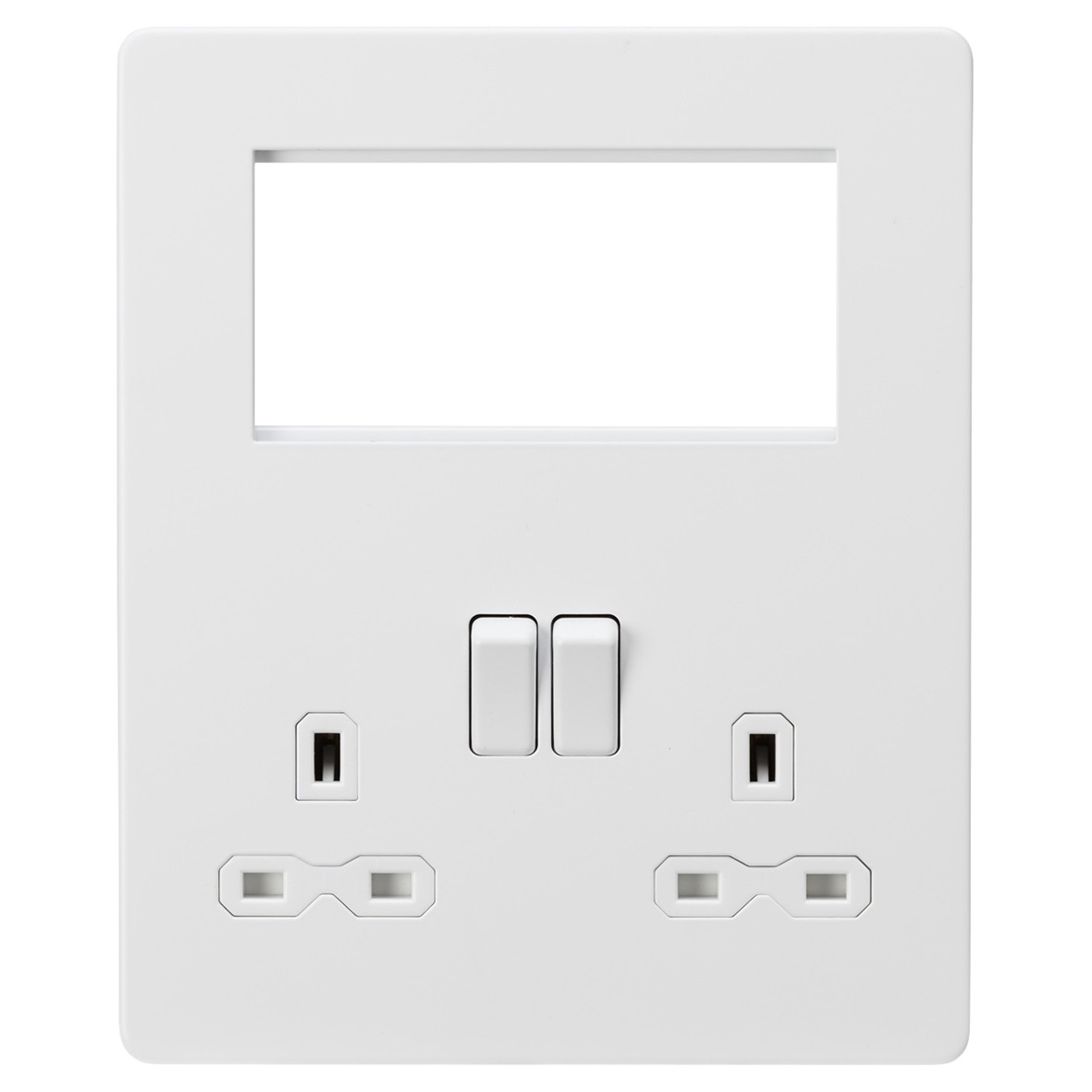 Knightsbridge 4 Module Small Multimedia Faceplate & 13A 2G Type A/C 447696