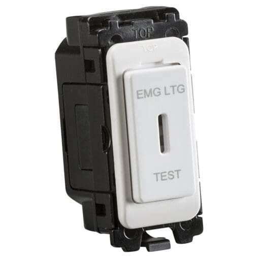Knightsbridge 20AX 2 Way Single Pole Secret Key Emergency Test Curved E 448394
