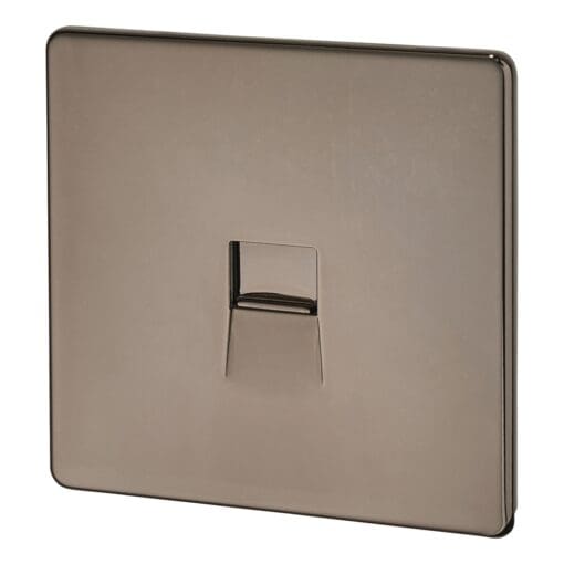 BG Screwless Flatplate 1 Gang RJ11 Socket - Black Nickel 463998