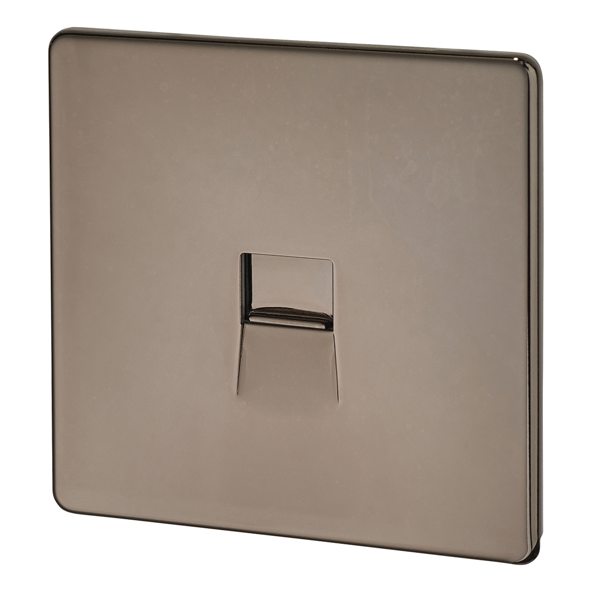 BG Screwless Flatplate 1 Gang RJ11 Socket - Black Nickel 463998