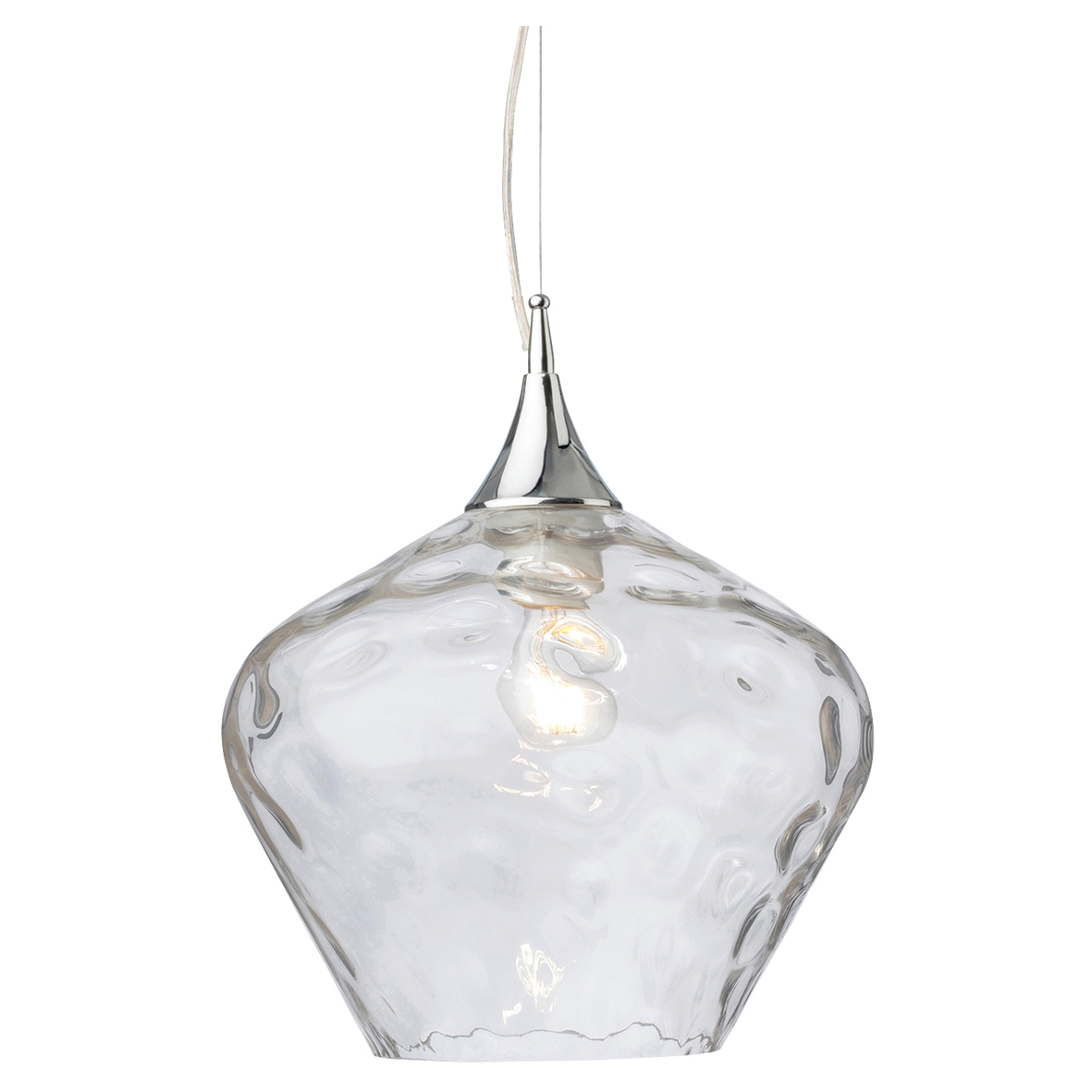 Altro Titan Ceiling Light Pendant with Clear Glass Shade - Chrome 470691