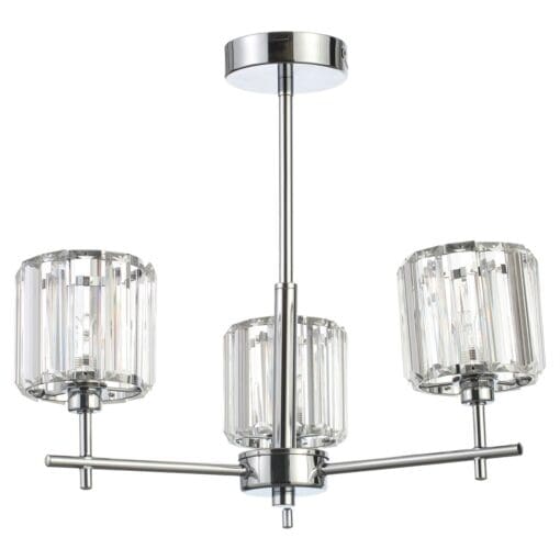 Forum Spa Pegasi 3 Light Semi Flush Chandelier Ceiling Light with Cryst 471814