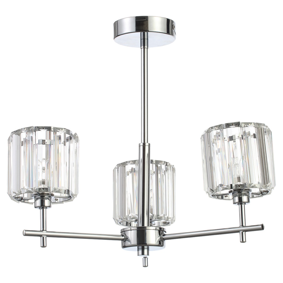 Forum Spa Pegasi 3 Light Semi Flush Chandelier Ceiling Light with Cryst 471814
