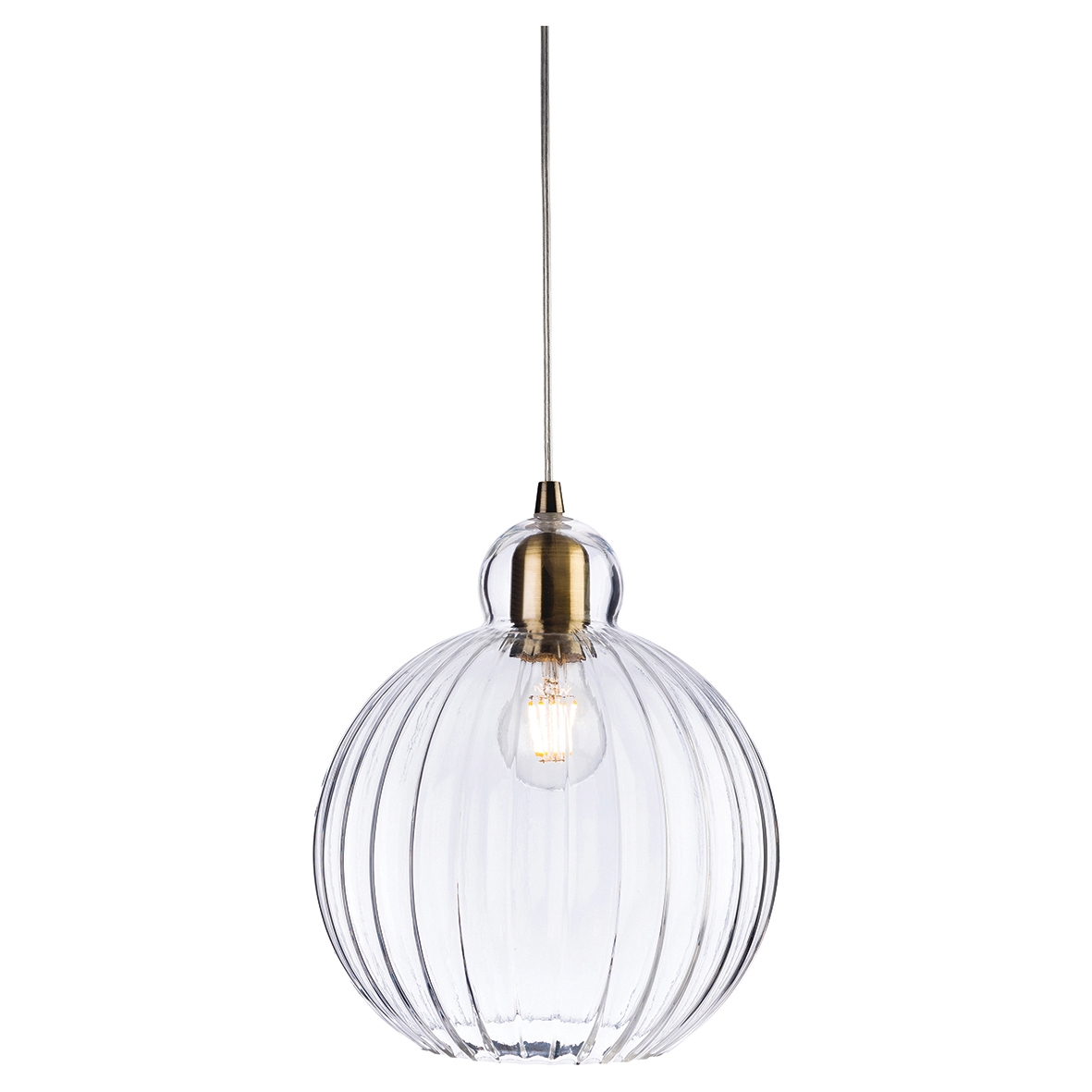 Hampstead Victory Ceiling Light Pendant with Globe Clear Glass Shade - 471818