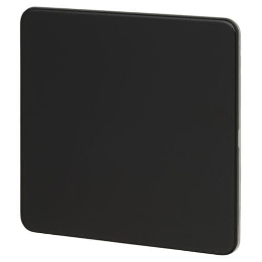Knightsbridge 1 Gang Blanking Plate - Matt Black 473098